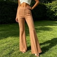 thumbnail image 4 of VEKDONE Flared Dress Pants for Women High Waisted Stretch Slim Fit Long Pants Dressy Business Office Pants Trendy Elegant Work Pants Khaki XXL, 4 of 6