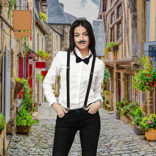 1920 Conjunto de accesorios para disfraz de Gatsby para hombre con sombrero de ganster barba tirantes elasticos lazo para el cuello reloj de bolsillo Bodega Aurrera en linea