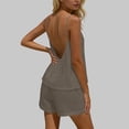thumbnail image 6 of hoksml Women's Backless Sleeveless Cami 2 Piece Short Sets, Summer Beach Outfits, Elastic Waist Casual Shorts, 6 of 7