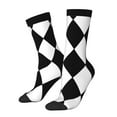thumbnail image 2 of Women'S Novelty Funny Crew Socks Men'S Harlequin Pattern Design Socks, 2 of 7