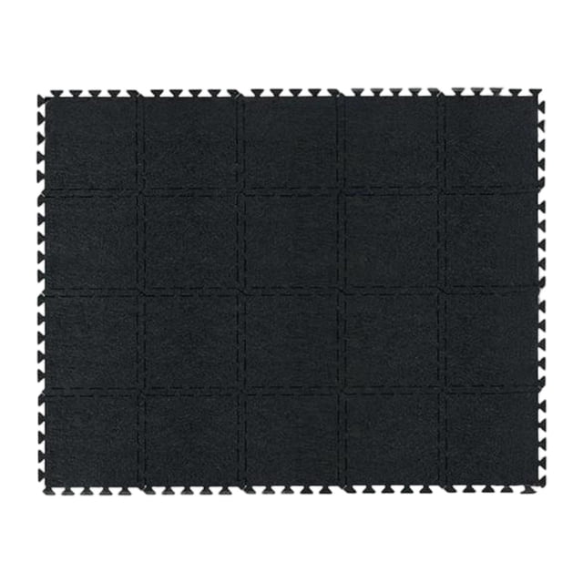 Colchonetas de fieltro para ejercicios de 11,8 x 11,8 pulgadas (20 unidades), resistentes al desgaste, para protección de gimnasios, suelo multiusos, Negro