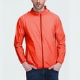 thumbnail image 2 of Zivyakyron Windbreaker Mens Rain Jacket Lightweight Active Quick Dry Long Sleeve Loose Jacket Hooded Plain Zip up Orange 4XL, 2 of 5