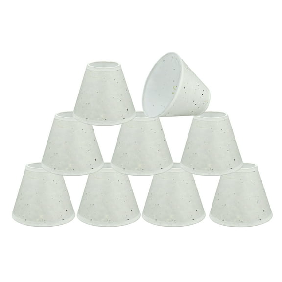Aspen Creative 32116-9 Empire Clip-On Chandelier Lamp Shade, Off White, 3" T x 6" B x 5" H, Set of 9