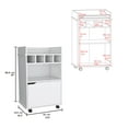 thumbnail image 2 of Phoenix Bar Cart with Two Open Shelves, Four Wine Cubbies and a Hinged-Door Storage cabinet, 2 of 5