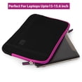 thumbnail image 4 of Sleek Padded Sleeve 15 Inch Laptop, Chromebook Professional Bag for Travel, Work with Front Accessories Pocket (Black/Purple), 4 of 6