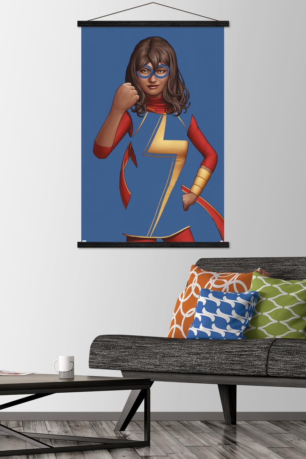 Marvel Comics - Ms. Marvel - Ms. Marvel #7 Wall Poster with Wooden Magnetic Frame, 22.375" x 34"
