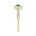 thumbnail image 3 of Angara Natural 0.24 Ct. Emerald with Diamond Halo Ring in 14K Yellow Gold for Women (Ring Size: 12), 3 of 10