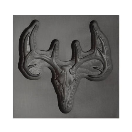 Kiln Casting Mold - Large Deer Skull 3D Graphite Ingot Mold 75 MM x 75 MM x 20 MM Metal Jewelry Casting Craft Tool - 3DMLD-0012