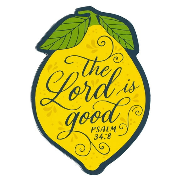 Christian Art Gifts Cute Inspirational Women & Girls Bible Verse Lemon Fridge Magnet: Lord is Good