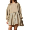 thumbnail image 1 of Womens Oversized Sweatshirt Dress Long Sleeve Crewneck Pullover Tops Relaxed Fit Sweatshirts Mini Dress, 1 of 5