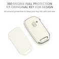thumbnail image 4 of OFFCURVE for Kia Key Fob Cover Keyless Remote Smart Key Shell with Keychain Fit for Kia Ceed Cerato Forte NIRO Seltos Sorento Soul Sportage Telluride (White),White-Sliver, 4 of 7