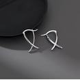 thumbnail image 4 of 925 Sterling Silver X Hoop Earrings for Women Teens Minimalist Hoop Earrings Huggie, 4 of 6