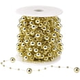 thumbnail image 1 of Dearhouse 65.6Ft Christmas Tree Beads Garland, Fishing Line Artificial Pearls Beads String Roll Chain Faux Pearl Beaded Trims for Wedding Christmas Tree Decor and Holiday DIY Supplies(Gold), 1 of 7