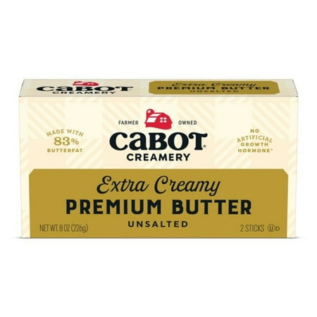Cabot Creamery Extra Creamy No Salt Butter Sticks 8oz (Refrigerated)
