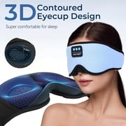 MUSICOZY White Noise Sleep Mask Headphones with 16 Soothing Sounds, Bluetooth Sleep Mask 3D Wireless Music Sleeping Headphones for Side Sleeper,Wireless Music Eye Mask with Timer, Gifts for Men Women