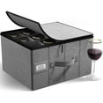 thumbnail image 1 of Sorbus - Baúl de almacenamiento para tallos – Funda acolchada de lujo con separadores – Servicio para 12 – Ideal para proteger o transportar copas de vino, cop, 1 of 6