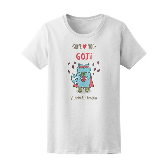 Blue Raccoon Goji Berry Healthy T-Shirt Women -Image by Shutterstock, Female x-Large