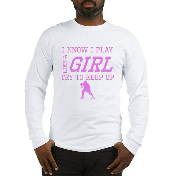 CafePress - Hockey Like A Girl Long Sleeve T Shirt - Unisex Cotton Long Sleeve T-Shirt