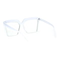 thumbnail image 4 of Womens Gold Metal Stud Crop Bottom Oversize Cat Eye Eyeglasses White, 4 of 4