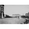 thumbnail image 2 of Marville, Charles 32x23 Black Ornate Wood Framed with Double Matting Museum Art Print Titled - Paris, about 1877 - Place de lEtoile, 2 of 4