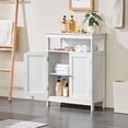 thumbnail image 2 of Bathroom Floor Storage Cabinet, Wooden Free Standing Storage Organizer with 2 Doors & Adjustable Shelves, for Living Room Hallway, White, 2 of 19