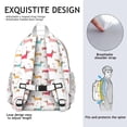 thumbnail image 5 of Colorful Funny Dachshund Backpack for School,Cute School Bag,Schoolbag with Adjustable Shoulder Straps & Padded Back,15.25"x11.5"x5.25", 5 of 6