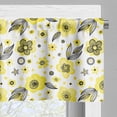 thumbnail image 5 of Ambesonne Floral Valance & Curtain, Linear Style Circles Flowers, 55"x24", Pale Yellow Charcoal Grey, 5 of 7