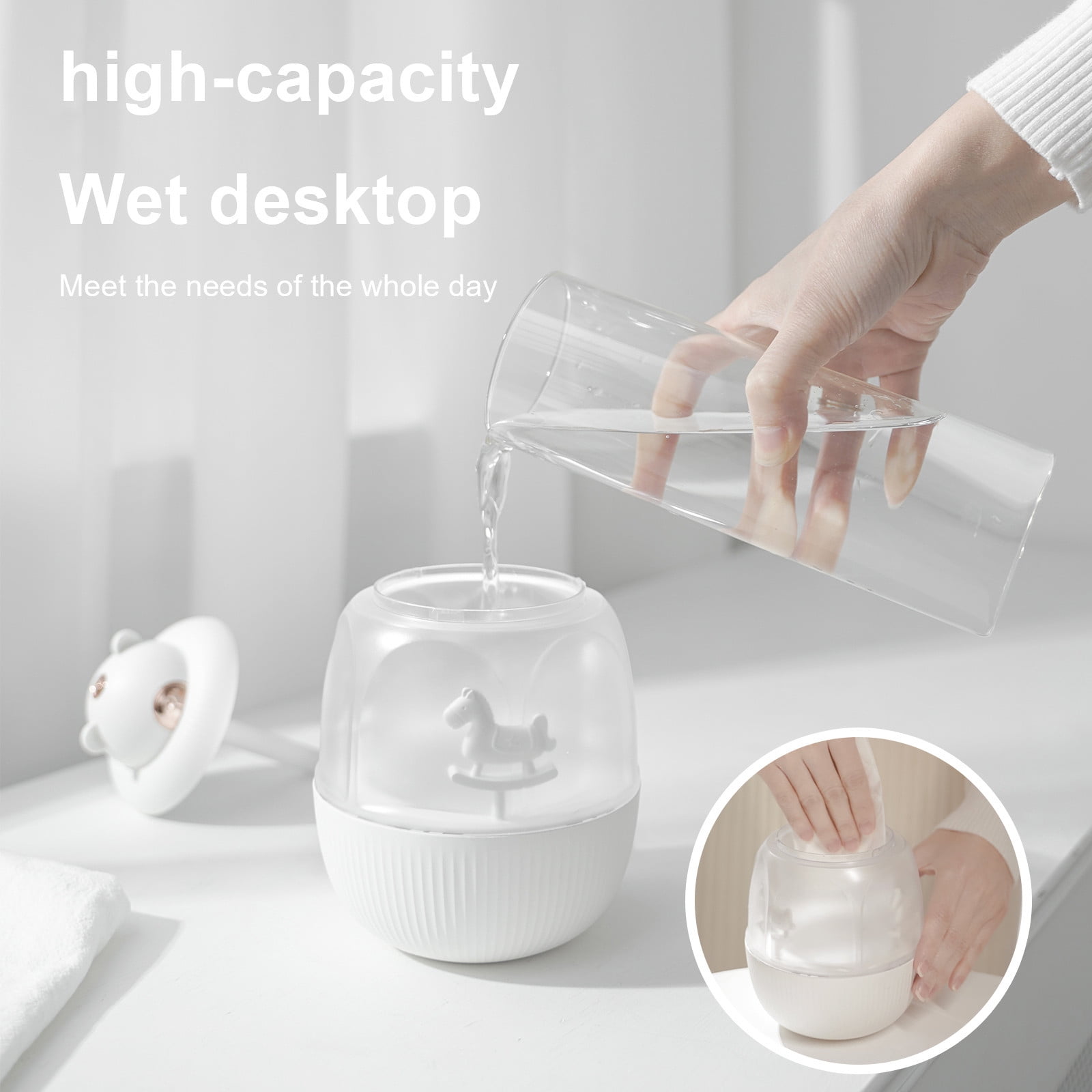 FFENYAN Cool Mist Humidifier USB Connector Car Mounted Small Humidifier Portable Micro Humidifier for Bedroom Room Office Car Living Room and Dining Room Living Room