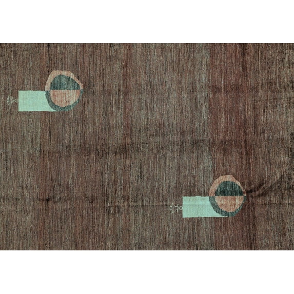 Ahgly Company Indoor Rectangle Abstract Light Blue Modern Area Rugs, 5' x 8'