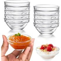 10 Pcs 3" Small Glass Bowls, Dingrich 2.8oz Mini Meal Prep Bowl, Round Dipping Sauces Bowls, Stackable Clear Serving Bowl for Dessert Snack Spice Sauce Condiments (2.95 x 1.38 x 1.57 in)