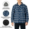 thumbnail image 2 of Alpine Swiss Mens Josh Fleece-Lined Flannel Jacket Heavyweight Snap Button Plaid Shirt Shacket Warm Winter Outerwear NVB 2XL, 2 of 7