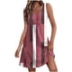 thumbnail image 1 of Vestido de Verano para Mujeres, Vestido Casual de Cuello en V sin Mangas de Impresión de Bolsillo de Moda Hecho de Poliéster Ligero para Primavera Verano, Vestido de Verano Casual, 1 of 5