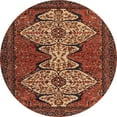 thumbnail image 1 of Ahgly Company Indoor Round Abstract Saffron Red Abstract Area Rugs, 4' Round, 1 of 6