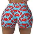 thumbnail image 2 of Daiia Cartoon Crabs Pattern Women's Workout Shorts Biker Shorts - High Waisted Workout Spandex Tummy Control Gym Running Yoga Shorts-X-Large, 2 of 8