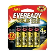 Eveready Gold Alkaline AA Batteries, 4 Pack of Double A Batteries