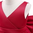 thumbnail image 4 of Red Girls Floral Homecoming Dresses for Girl Faux Satin Wedding Guest Formal Date Night Evening Birthday Bow Tie Goddess Mesh 2026 12 Years, 4 of 9