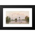 thumbnail image 2 of Hippolyte Camille Delpy 18x12 Black Modern Framed Museum Art Print Titled - The Pond at Dusk, 2 of 5