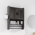 thumbnail image 3 of Hassch Bathroom Wall Cabinet with 2 Doors & Adjustable Shelf, Wall Mounted Medicine Cabinet with Towel Bar and Paper Holder, for Entryway Kitchen Bathroom, Gray, 3 of 8