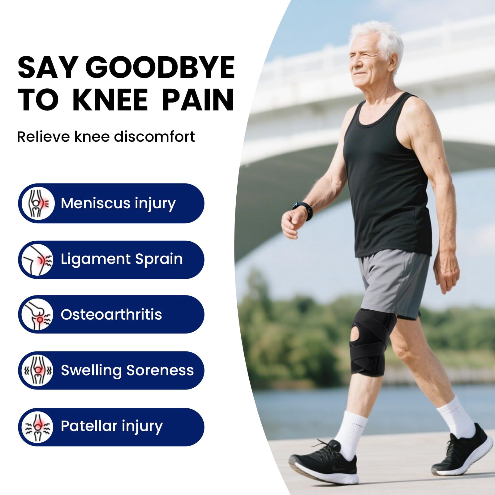 Knee Brace with Side Stabilizers for Meniscus Tear Knee Pain,ACL/MCL Injuries, Compression Knee Sleeve for Knee Pain Arthritis Recovery Joint Support, Joint Pain, Runner, Workout-XL