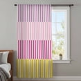 thumbnail image 4 of Colorful Stripe Sheer Curtains 84 Inches Long, Modern Pink Purple Yellow Vertical Striped Light Filering Curtains, Breathable Simi Curtain Privacy Drapes for Living Room Bedroom Window Treatment, 4 of 9