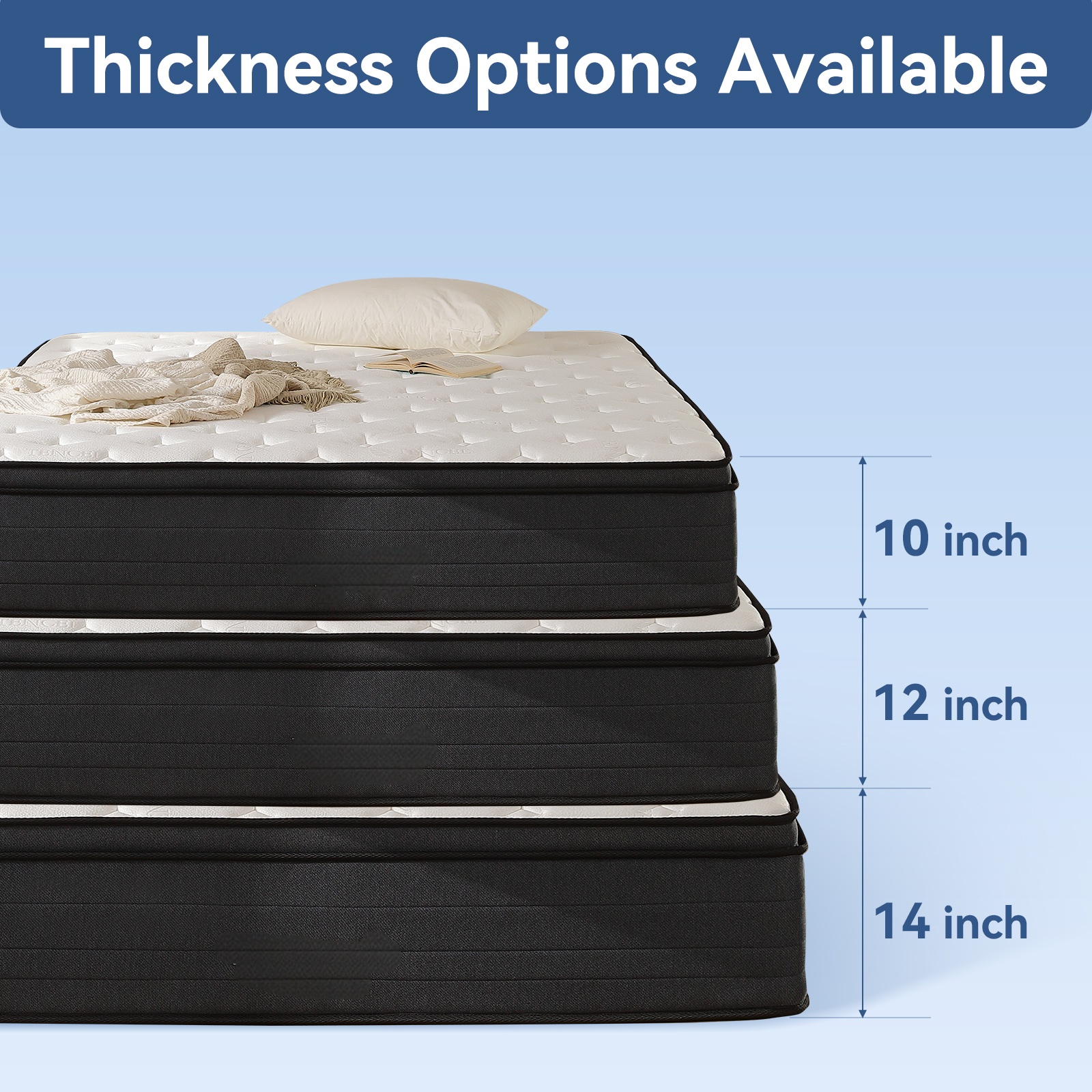 10 inch Full Size Mattress in a Box, Cooling CertiPUR-US Memory Foam Hybrid Mattresses for Back Pain Relief, Edge Support & Breathable Design