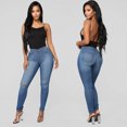thumbnail image 3 of Bigersell Women's High- Skinny Pant Full Length Pants Ladies Personalized Ripped Buttoned Jeans Solid Color High Waist Slim Slim Pants Curvy Bootcut Pants for Ladies, 3 of 5