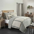 thumbnail image 6 of Piper Classics Market Place Gray Ticking Stripe Califorina King Quilt, 6 of 12