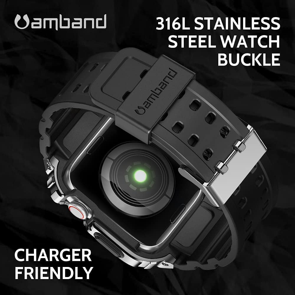 IYEFENG Bands Case Compatible with Apple Watch 44mm, Moving Fortress Rugged  Metal Bumper Men Tactical TPU Military Strap Protective Cover Compatible  for iWatch 44 mm Series SE/6/5/4 Silver | Walmart Canada