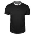thumbnail image 5 of CHENHANN Mens Tshirts Short Sleeve Waffle Button Down Crew Neck Henley Shirts Lightweight Black Button Up Shirt Mens Casual Shirts, 5 of 7