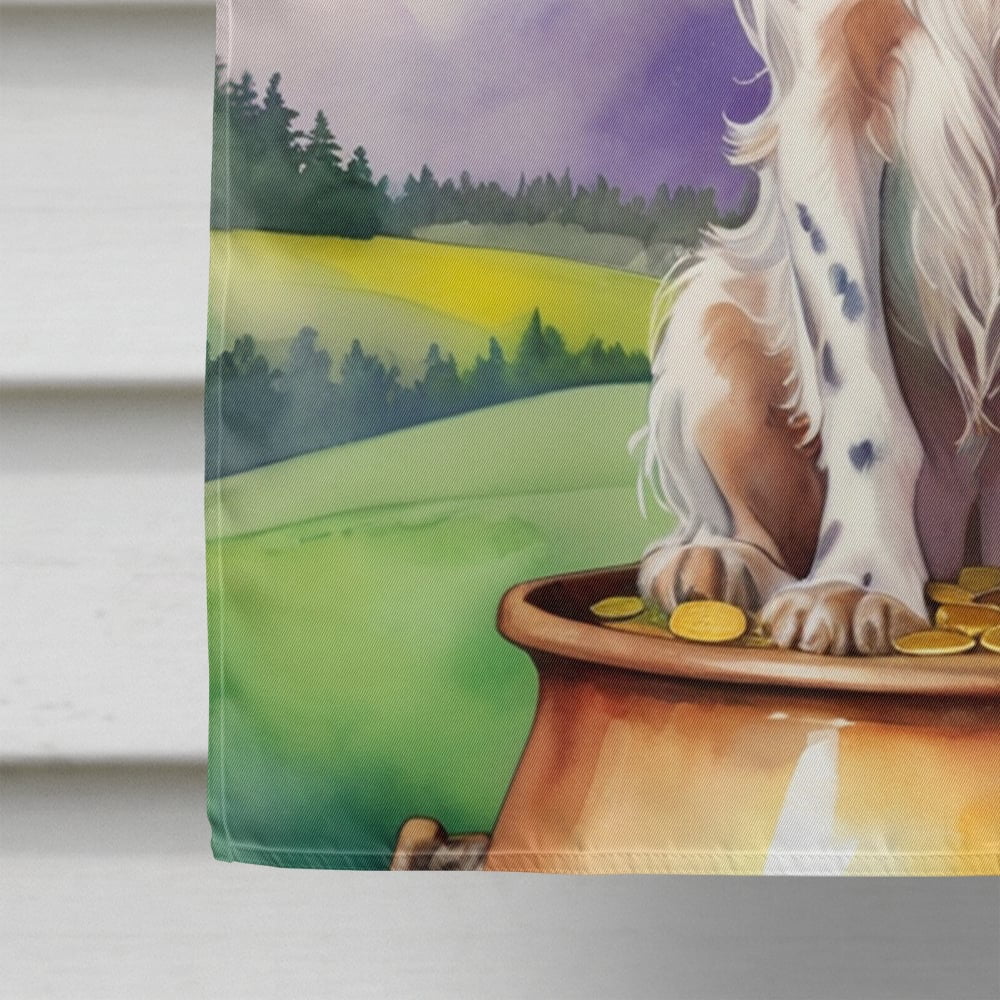 English Setter St Patrick's Day House Flag 28 in x 40 in