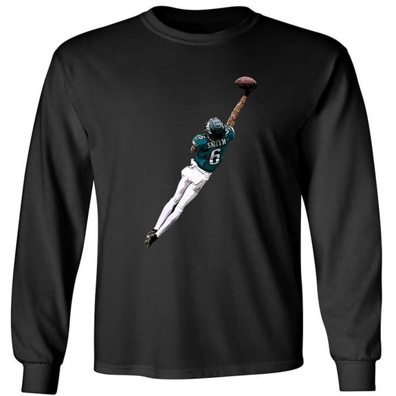 LONG SLEEVE Black DeVonta Smith Eagles The Catch T-shirt