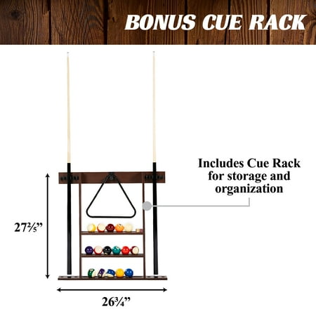 Barrington - Madison Billiard Table with Cue Rack - Red/Brown