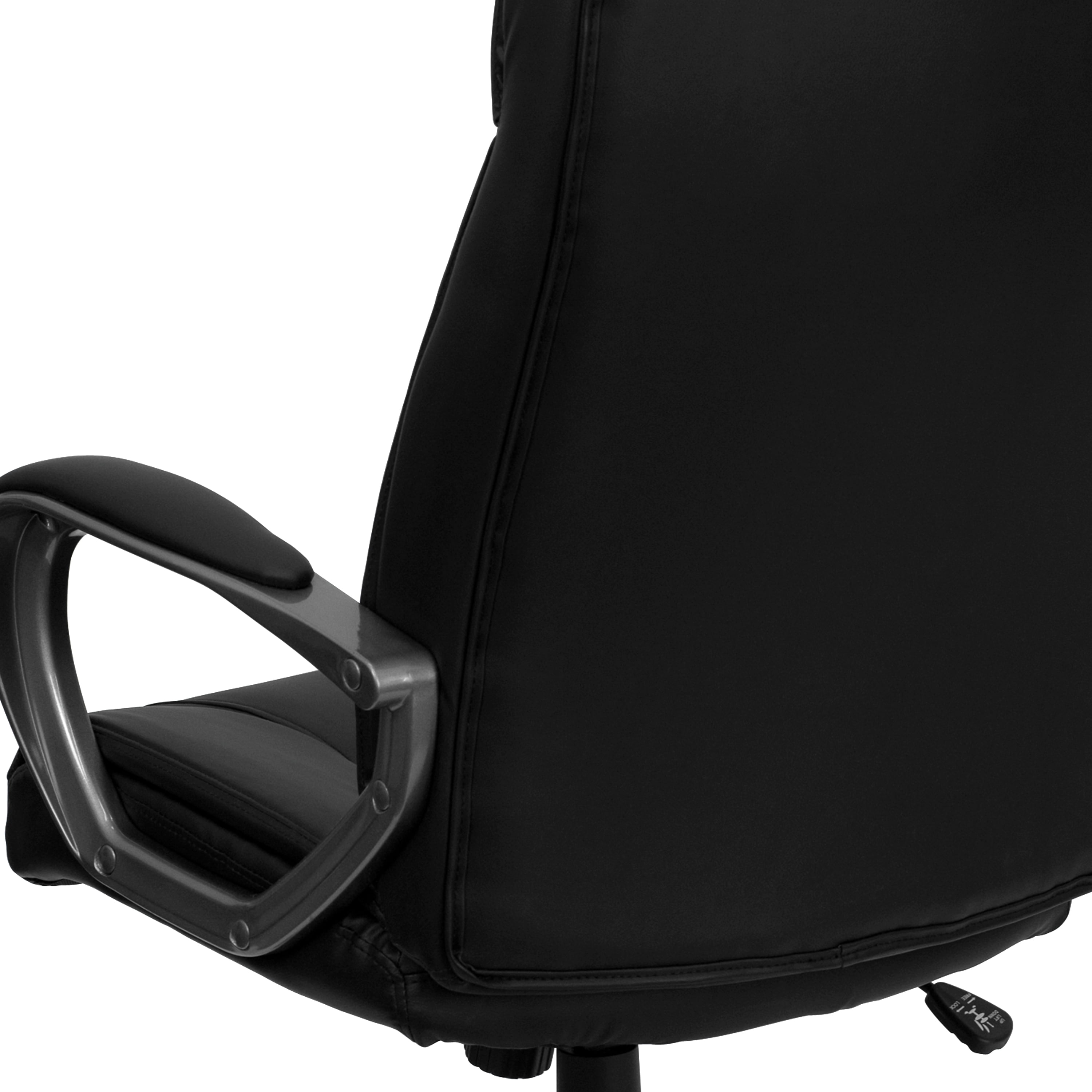 Flash Furniture High Back Black Leathersoft Executive Swivel Office Chair With Arms Walmart Com Walmart Com