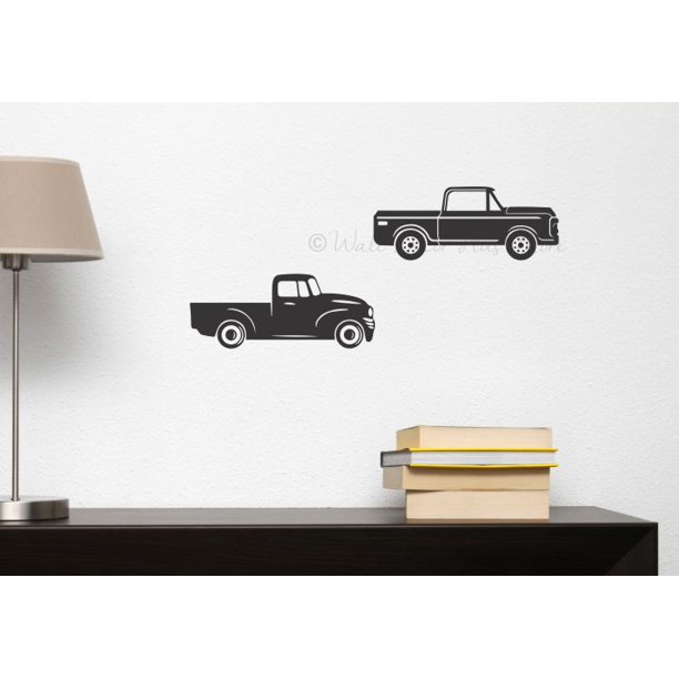 Vintage Truck Wall Decoration Sticker set/2 Vinyl Art Decals Old Pickup